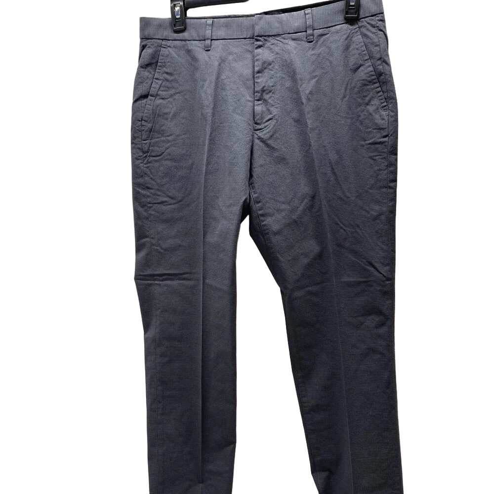 NEW BONOBOS Men's Weekday Warrior Dress Pants Size 34 x 30 Soft Houndstooth Navy
